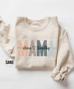 personalized mama sweatshirt with childrens names and date custom mom hoodie for baby announcement and mothers day gifts gqwdg