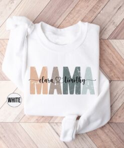 personalized mama sweatshirt with childrens names and date custom mom hoodie for baby announcement and mothers day gifts hqami