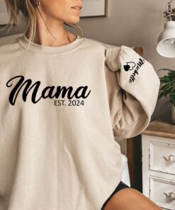 personalized mama sweatshirt with kids name for mothers day new mom gift or pregnancy announcement nyyb6