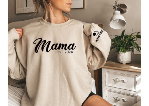 personalized mama sweatshirt with kids name for mothers day new mom gift or pregnancy announcement nyyb6
