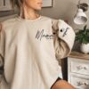 personalized mama sweatshirt with kids name on sleeve for mothers day new mom gifts and pregnancy announcements oenhs