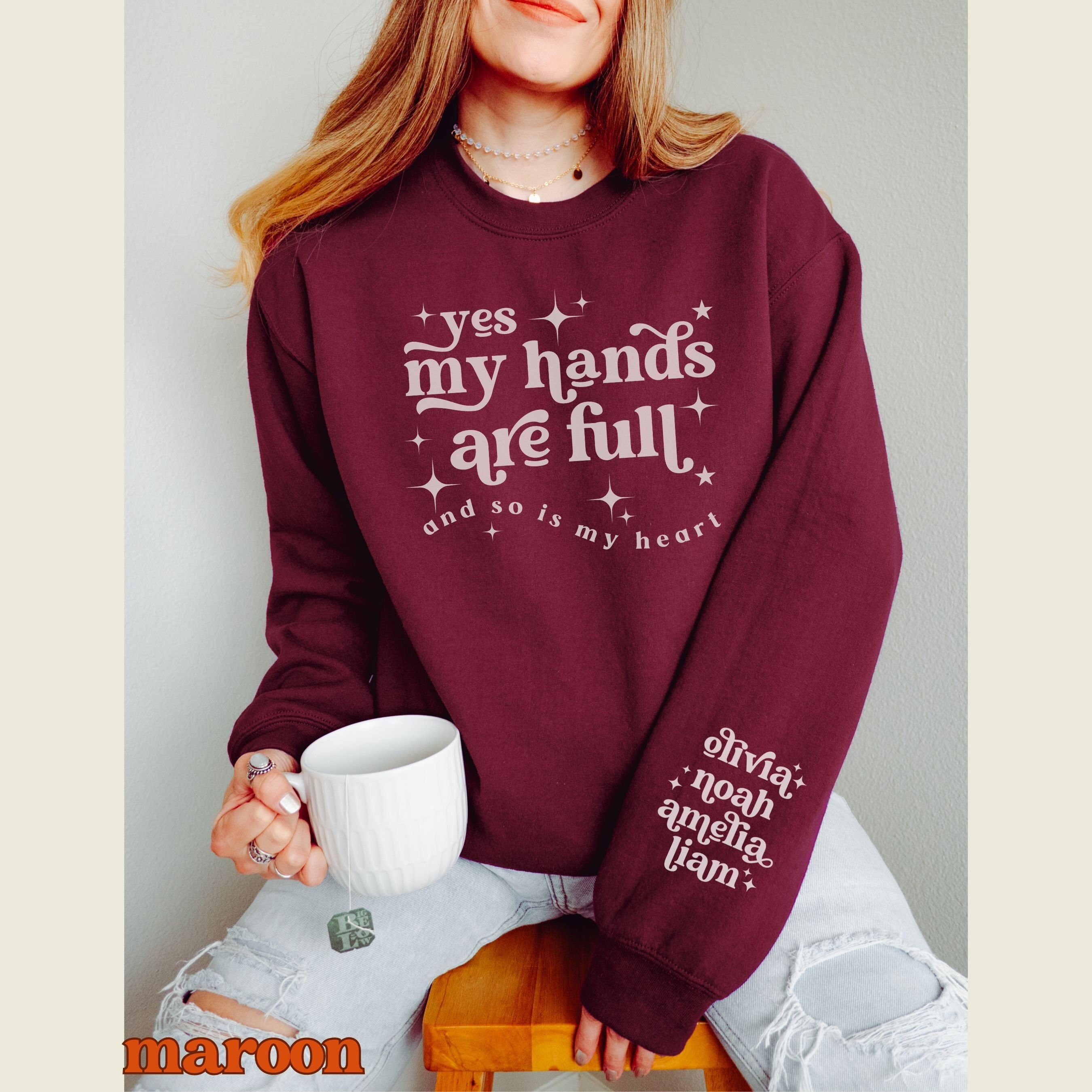 personalized mama sweatshirt with kids names custom mom pullover for busy moms crewneck shirt unique gift for mothers day 0legw