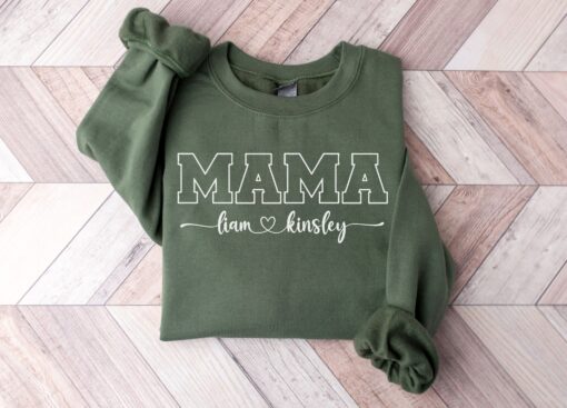 personalized mama sweatshirt with kids names custom mothers day gift cute mom shirt for everyday wear kfcdd