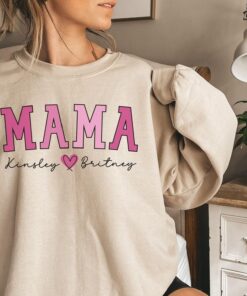 personalized mama sweatshirt with kids names custom mothers day gift unique mom life apparel fkby0