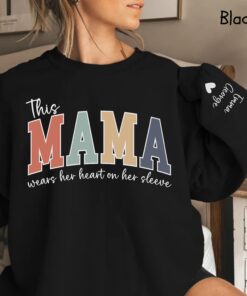 personalized mama sweatshirt with kids names cute mom life shirt for mothers day gifts and custom family apparel yq0r1