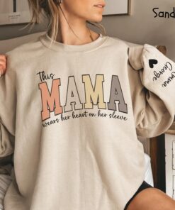 personalized mama sweatshirt with kids names cute mom shirt for mothers day unique custom gift for moms co6qb