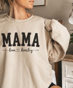 personalized mama sweatshirt with kids names for mothers day custom mom shirt unique gift for moms q3tn0