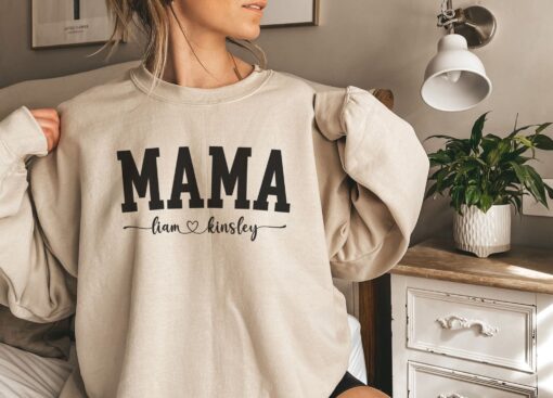 personalized mama sweatshirt with kids names for mothers day custom mom shirt unique gift for moms q3tn0