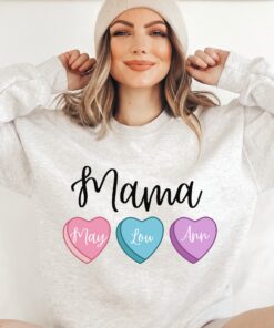 personalized mama sweatshirt with kids names for valentines day pink heart long sleeve mom shirt vhbqa