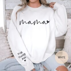 personalized mama sweatshirt with kids names on sleeve custom crewneck for mothers day unique mom gift 1ocuq