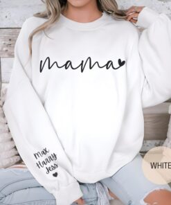 personalized mama sweatshirt with kids names on sleeve custom crewneck for mothers day unique mom gift 1ocuq