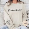 personalized mama sweatshirt with kids names on sleeve custom crewneck for mothers day unique mom gift s3c3i