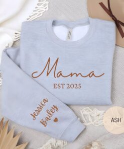 personalized mama sweatshirt with kids names on sleeve custom crewneck for mothers day unique mom gift zre08