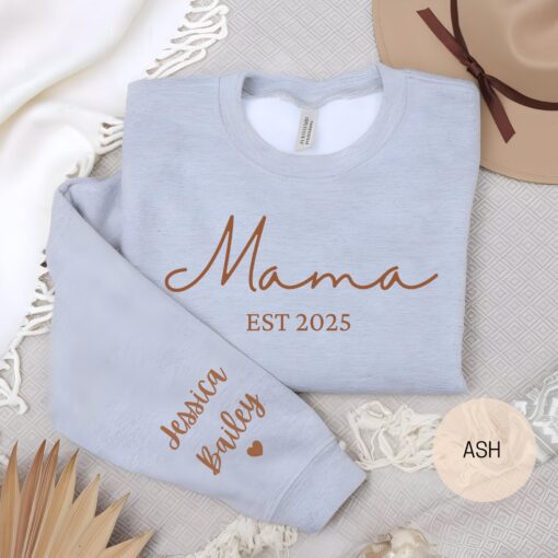 personalized mama sweatshirt with kids names on sleeve custom crewneck for mothers day unique mom gift zre08