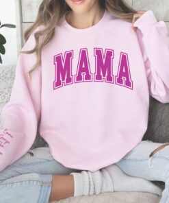 personalized mama sweatshirt with kids names on sleeves cute mom shirt for mothers day unique custom mom gift tuhwl