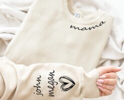 personalized mama t shirt with kids name on sleeve custom mother sweatshirt ideal for mothers day or christmas gift 3bucw