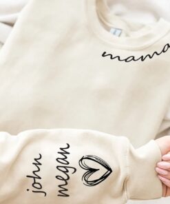 personalized mama t shirt with kids name on sleeve custom mother sweatshirt ideal for mothers day or christmas gift 3bucw