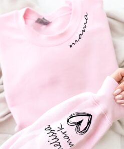 personalized mama t shirt with kids name on sleeve custom mother sweatshirt ideal for mothers day or christmas gift 8xuhg