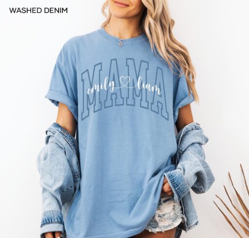 personalized mama t shirt with kids names custom mothers day shirt best mom ever birthday gift for mom c1o5s
