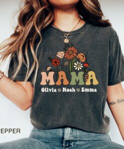 personalized mama t shirt with kids names for mothers day cute mom life shirt custom mothers day gift obrrl