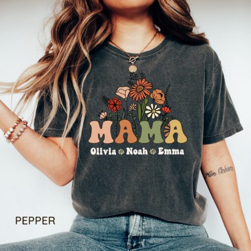 personalized mama t shirt with kids names for mothers day cute mom life shirt custom mothers day gift obrrl