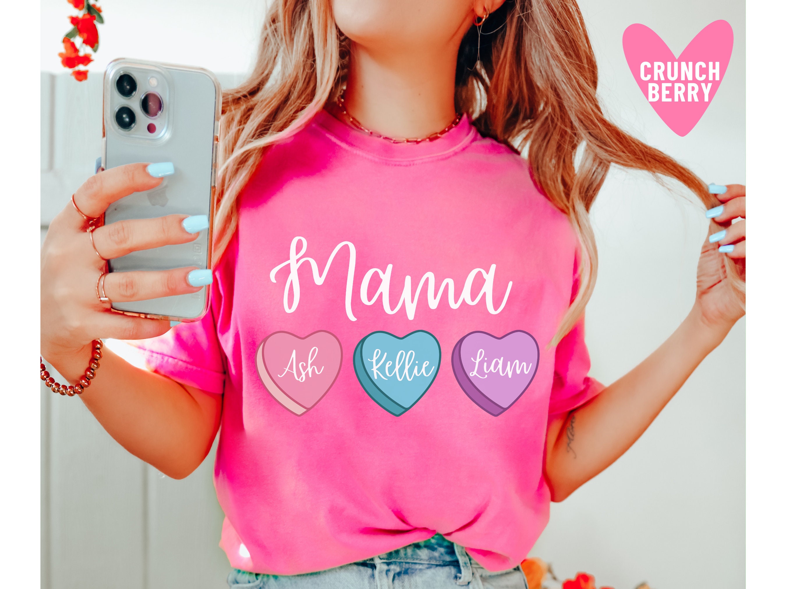 personalized mama valentines day shirt with kids names cute pink mom life tee for mothers day and valentines day bpqrq scaled