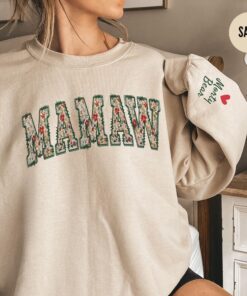 personalized mamaw sweatshirt with kid name floral crewneck custom grandma christmas sweater for unique gifts kv1er