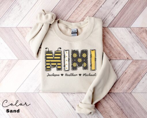 personalized mimi sweatshirt for grandma with kids names custom shirt unique mothers day gift for new moms dwqc8