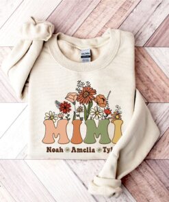 personalized mimi sweatshirt with children names wildflowers custom shirt for mothers day best grandma gift 4uoj0