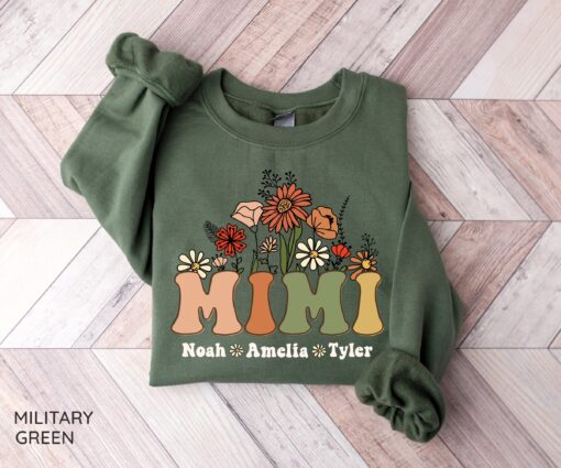personalized mimi sweatshirt with children names wildflowers custom shirt for mothers day best grandma gift ama6z