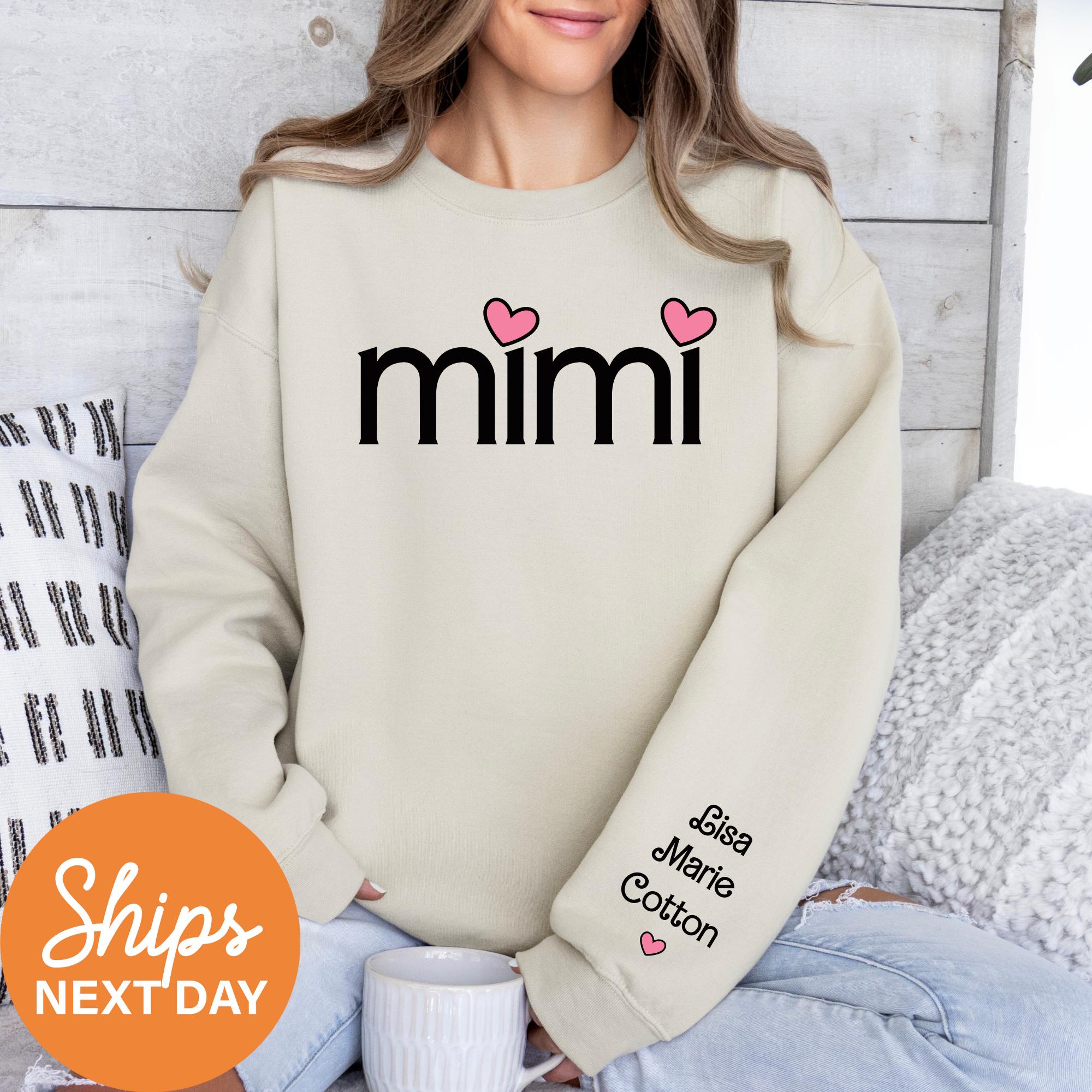 personalized mimi sweatshirt with grandkids names custom crewneck cute grandma sweater unique gifts for mimi