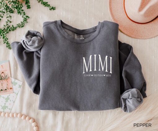 personalized mimi sweatshirt with grandkids names custom grandma shirt for mothers day unique gift idea rnpnr