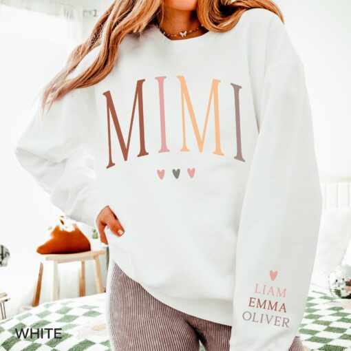 personalized mimi sweatshirt with grandkids names custom grandma shirt for mothers day unique mimi gifts