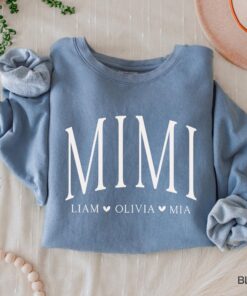 personalized mimi sweatshirt with grandkids names custom mothers day sweatshirt for grandma unique mom life shirt oyqmj