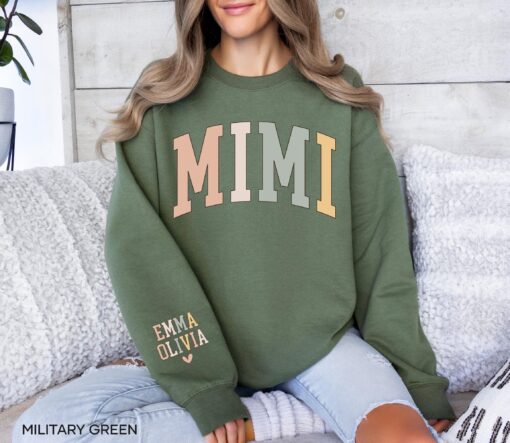 personalized mimi sweatshirt with grandkids names for mothers day christmas gift grandma shirt unique design 5jymp