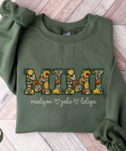 personalized mimi sweatshirt with grandkids names sunflower floral crewneck custom grandma gift for mothers day or christmas dzfu1