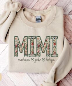 personalized mimi sweatshirt with kids names floral grandma crewneck best mimi mothers day shirt custom gift hw1ws