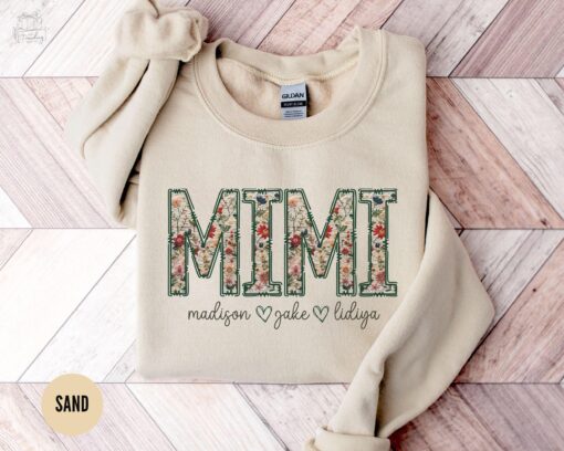 personalized mimi sweatshirt with kids names floral grandma crewneck best mimi mothers day shirt custom gift hw1ws