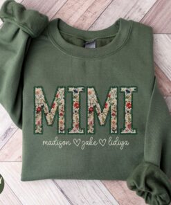 personalized mimi sweatshirt with kids names floral grandma crewneck best mimi mothers day shirt custom gift ptqww