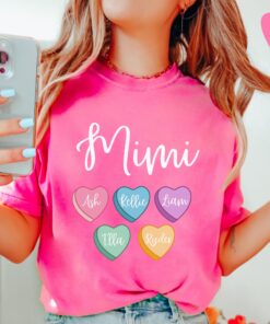 personalized mimi valentines day shirt with grandkid names cute grandma shirt for valentines day gifts from grandchildren 7asbx