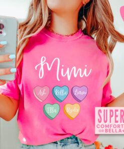 personalized mimi valentines day shirt with grandkid names cute grandma shirt for valentines day gifts from grandchildren rttos