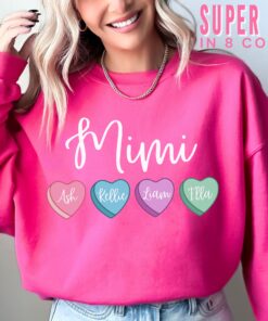 personalized mimi valentines day sweatshirt with grandkid names unique grandma gift for valentines day j2qhl