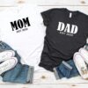 Personalized Mom and Dad Est. Shirts with Date New Parents Tee for Pregnancy Announcement Cute Mom Dad Shirt