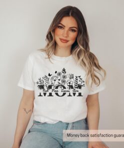 personalized mom flower shirt with custom names cute mom t shirt for mothers day birthday gift with kids names monogram rf1hx