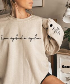 personalized mom hoodie with kids names on sleeve cute mom sweatshirt for mothers day unique custom gift zv4mk