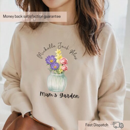 personalized mom shirt with birth flowers and kids names custom sweatshirt for mothers day unique mama gift nigcg