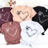 personalized mom shirt with custom name heart line design double heart shirt for grandma unique gift idea pfjzs