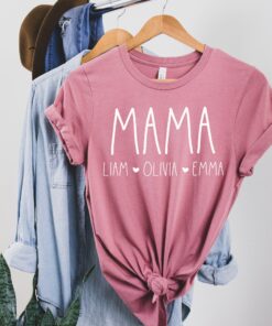 personalized mom shirt with kid names custom gift for mom best mothers day shirt unique mama t shirt for her voc0l