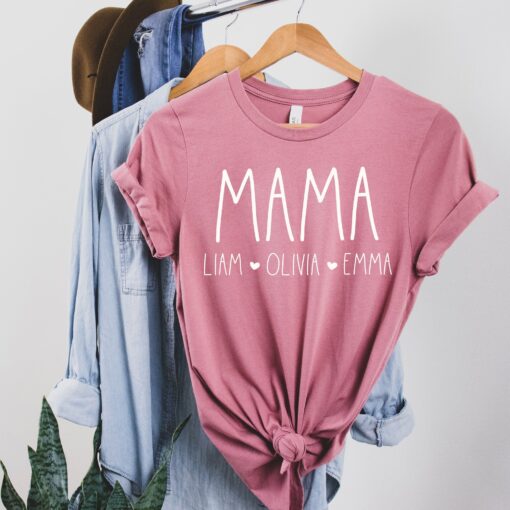 personalized mom shirt with kid names custom gift for mom best mothers day shirt unique mama t shirt for her voc0l