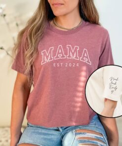 personalized mom shirt with kids names custom t shirt for mothers day unique new mom gift cute mom life shirt kacpc